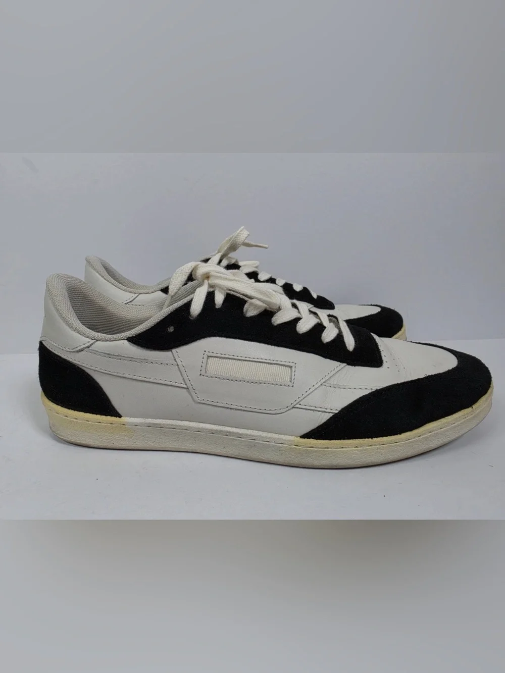 Oliver Cabell Men’s GAT Sneakers White Black Leather Suede Made Italy Size 44 10